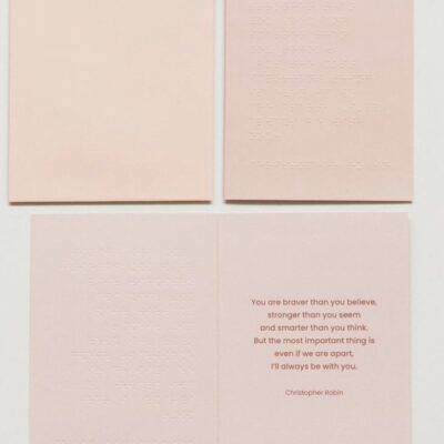 Christopher Robin Quote Card in Braille